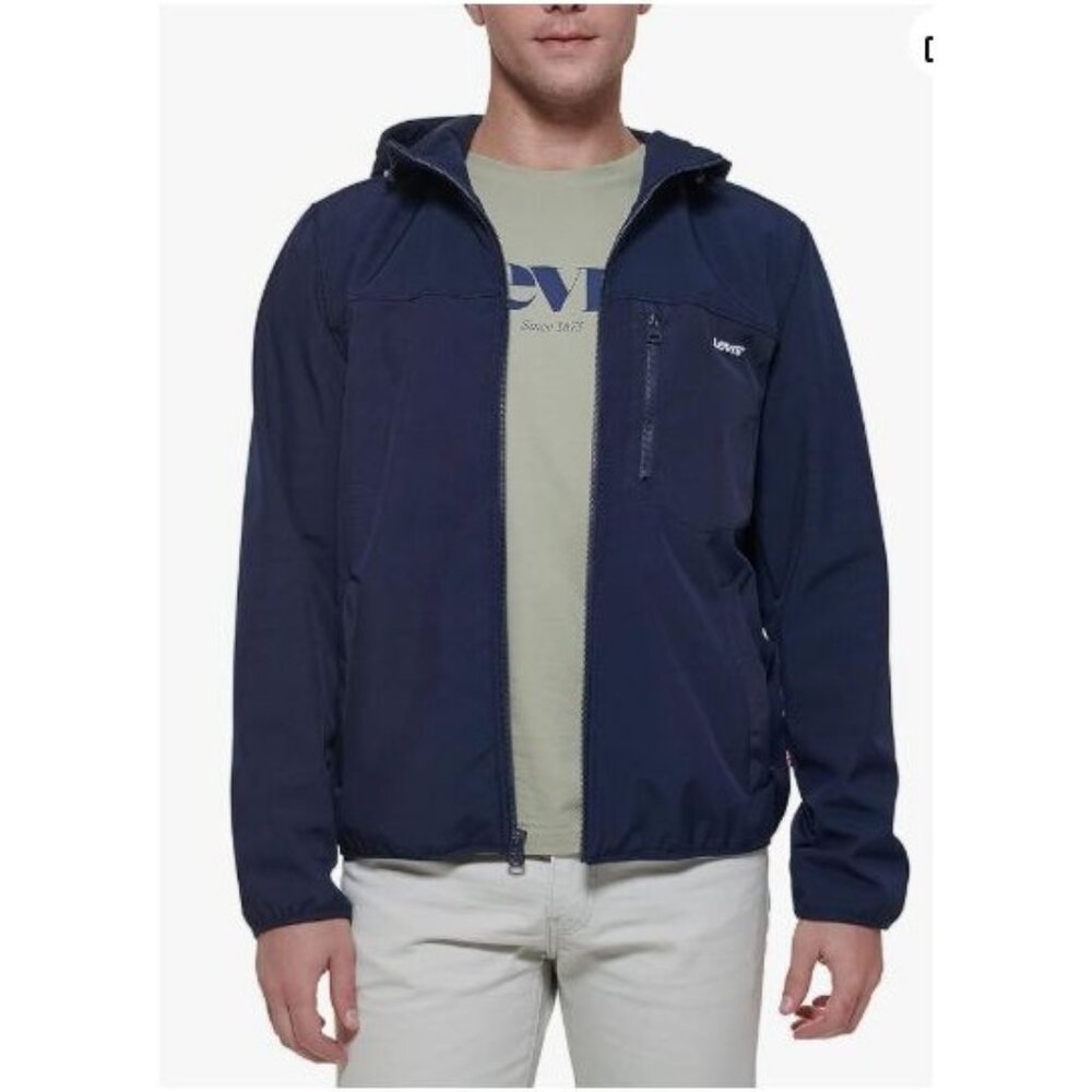 Levi's Men's Hooded Soft Shell Jacket Navy Blue L